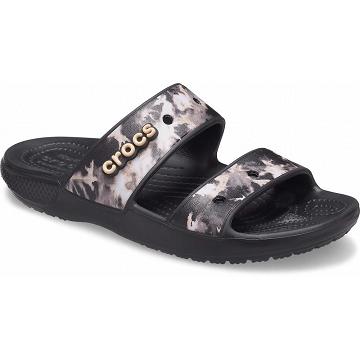 Sandalias Crocs Classic Bleach Dye Hombre Negros | Mexico 1248MQZA